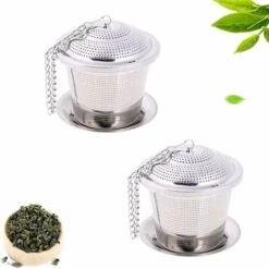 Confezione Da 2 Colini Per Il Tè Sfusi, Colini Per Spezie Da Cucina, Colini Per Il Tè In Acciaio Inossidabile 304 Teiera A Catena Lunga