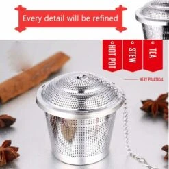 Confezione Da 2 Colini Per Il Tè Sfusi, Colini Per Spezie Da Cucina, Colini Per Il Tè In Acciaio Inossidabile 304 Teiera A Catena Lunga -Rowentus Negozio 71379467 3