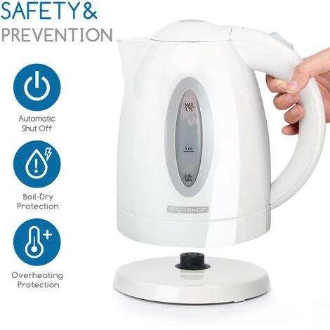 Aigostar Sea 30CDW - Bollitore Elettrico In Plastica Da 2200W Con Capacità Da 1.7L. Protezione Boil-dry. BPA FREE. Design Esclusivo 6 Aigostar Sea 30CDW - Bollitore Elettrico In Plastica Da 2200W Con Capacità Da 1.7L. Protezione Boil-dry. BPA FREE. Design Esclusivo - immagine 4