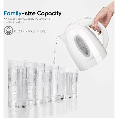 Aigostar Sea 30CDW - Bollitore Elettrico In Plastica Da 2200W Con Capacità Da 1.7L. Protezione Boil-dry. BPA FREE. Design Esclusivo 7 Aigostar Sea 30CDW - Bollitore Elettrico In Plastica Da 2200W Con Capacità Da 1.7L. Protezione Boil-dry. BPA FREE. Design Esclusivo - immagine 5