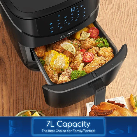 Aigostar Cube Melodia - Friggitrice Ad Aria + Vaporiera 2 In 1, Capacità 7 L , Touch Screen LED, 8 Programmi, 1700 W, Modalità Manuale. Funzione Di Pompaggio E Pulizia. Senza BPA. Ricettario Incluso 4 Aigostar Cube Melodia - Friggitrice Ad Aria + Vaporiera 2 In 1, Capacità 7 L , Touch Screen LED, 8 Programmi, 1700 W, Modalità Manuale. Funzione Di Pompaggio E Pulizia. Senza BPA. Ricettario Incluso - immagine 2