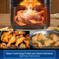 Aigostar Cube Melodia - Friggitrice Ad Aria + Vaporiera 2 In 1, Capacità 7 L , Touch Screen LED, 8 Programmi, 1700 W, Modalità Manuale. Funzione Di Pompaggio E Pulizia. Senza BPA. Ricettario Incluso 11 Aigostar Cube Melodia - Friggitrice Ad Aria + Vaporiera 2 In 1, Capacità 7 L , Touch Screen LED, 8 Programmi, 1700 W, Modalità Manuale. Funzione Di Pompaggio E Pulizia. Senza BPA. Ricettario Incluso -Rowentus Negozio 72603431 5