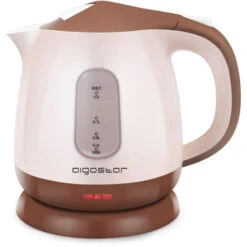 Aigostar Romeo 30HIP - Bollitore Elettrico, Bollitore Acqua Elettrico Piccolo Da 1100W, Capacità 1L, Ebollizione Veloce, Spegnimento Automatico, BPA Free, Marrone