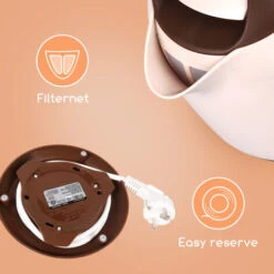 Aigostar Romeo 30HIP - Bollitore Elettrico, Bollitore Acqua Elettrico Piccolo Da 1100W, Capacità 1L, Ebollizione Veloce, Spegnimento Automatico, BPA Free, Marrone 11 Aigostar Romeo 30HIP - Bollitore Elettrico, Bollitore Acqua Elettrico Piccolo Da 1100W, Capacità 1L, Ebollizione Veloce, Spegnimento Automatico, BPA Free, Marrone -Rowentus Negozio 72603443 5