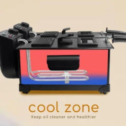 Aigostar Feast - Friggitrice Doppia Vasca. Capacità Totale 6L, 2 Cestelli Da 3L. Controllo Termostatico, Coperchi Con Finestre. Friggitrice Elettrica Professionale Senza BPA.3600W -Rowentus Negozio 72603474 4