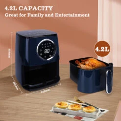 Taylor Swoden Marina - Friggitrice Ad Aria Senza Olio 8 In 1 Con Pannello Touch A LED. Cestello Interno Antiaderente Da 4.2L, Ideale Per Una Famiglia Da 4/6 Persone. Potenza Da 1400w, Color Blu 11 Taylor Swoden Marina - Friggitrice Ad Aria Senza Olio 8 In 1 Con Pannello Touch A LED. Cestello Interno Antiaderente Da 4.2L, Ideale Per Una Famiglia Da 4/6 Persone. Potenza Da 1400w, Color Blu -Rowentus Negozio 72603500 5