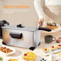 Aigostar Agni 30HEY - Friggitrice 2200Watts, Capacità 3Litri, Controllo Di Temperatura, Ciotola D'olio Removibile. Realizzata In Acciaio Inossidabile. Design Esclusivo. -Rowentus Negozio 72603514 4