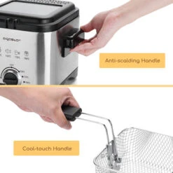 Aigostar Fries 30IZD - Friggitrice Compatta Da 1,5 L In Acciaio Inox, 1000 Watt Con Finestra Di Visualizzazione, Controllo Temperatura, Design Esclusivo. 11 Aigostar Fries 30IZD - Friggitrice Compatta Da 1,5 L In Acciaio Inox, 1000 Watt Con Finestra Di Visualizzazione, Controllo Temperatura, Design Esclusivo. -Rowentus Negozio 72603515 5