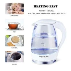 BOLLITORE ELETTRICO IN VETRO 1.7 LITRI CON FILTRO E LED BLU 2200 W AIGOSTAR-Bian -Rowentus Negozio 73257186 4