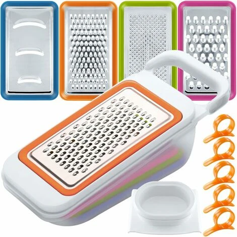 Affettaverdure 4 Pezzi, Grattugia Tritatutto, Grattugia A Spirale Per Carote, Formaggio, Cetriolo, Pomodoro E Zucchine 3 Affettaverdure 4 Pezzi, Grattugia Tritatutto, Grattugia A Spirale Per Carote, Formaggio, Cetriolo, Pomodoro E Zucchine