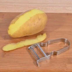 Coltello Per Sbucciare In Acciaio Inossidabile Pelapatate Creativo Affettatrice Per Patate A Forma Di U Per Frutta Domestica -Rowentus Negozio 76354351 3