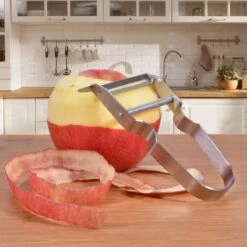 Coltello Per Sbucciare In Acciaio Inossidabile Pelapatate Creativo Affettatrice Per Patate A Forma Di U Per Frutta Domestica -Rowentus Negozio 76354351 4