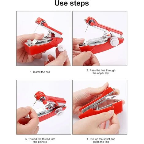 Mini Macchina Da Cucire Rossa Abbigliamento Da Cucito Senza Fili Accessori Utili Per Utensili Manuali Per Macchine Da Cucire Portatili 7 Mini Macchina Da Cucire Rossa Abbigliamento Da Cucito Senza Fili Accessori Utili Per Utensili Manuali Per Macchine Da Cucire Portatili - immagine 5