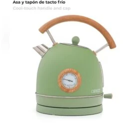 Bollitore D'acqua Caprizze Nara 2200 W In Acciaio Inox Con Termometro Integrato Capacitá 1.8 L Verde Opaco E Effetto Legno -Rowentus Negozio 76398305 3