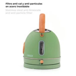 Bollitore D'acqua Caprizze Nara 2200 W In Acciaio Inox Con Termometro Integrato Capacitá 1.8 L Verde Opaco E Effetto Legno -Rowentus Negozio 76398305 5
