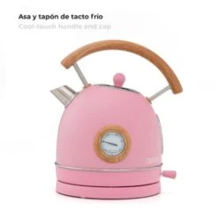 Bollitore D'acqua Caprizze Nara 2200 W In Acciaio Inox Con Termometro Integrato Capacitá 1.8 L Rosa Opaco E Effetto Legno -Rowentus Negozio 76398309 3