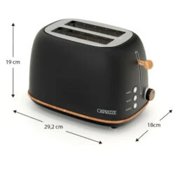 Tostapane Caprizze Kaito Con Doppia Fessura Extra Ampia 6 Livelli Di Tostatura Design Vintage Con Effetto Legno Nero Opaco -Rowentus Negozio 76398311 4