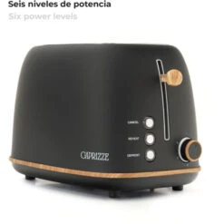 Tostapane Caprizze Kaito Con Doppia Fessura Extra Ampia 6 Livelli Di Tostatura Design Vintage Con Effetto Legno Nero Opaco -Rowentus Negozio 76398311 5