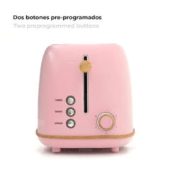 Tostapane Caprizze Kaito Con Doppia Fessura Extra Ampia 6 Livelli Di Tostatura Design Vintage Con Effetto Legno Rosa Opaco -Rowentus Negozio 76398319 3