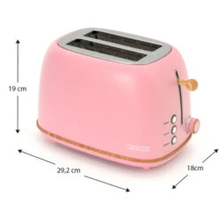 Tostapane Caprizze Kaito Con Doppia Fessura Extra Ampia 6 Livelli Di Tostatura Design Vintage Con Effetto Legno Rosa Opaco -Rowentus Negozio 76398319 4