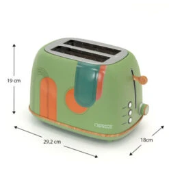 Tostapane Caprizze Kaito Con Doppia Fessura Extra Ampia 6 Livelli Di Tostatura Decorazione Floreale E Effetto Legno Verde Opaco -Rowentus Negozio 76398320 4
