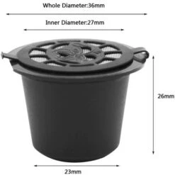 6 Pezzi Riutilizzabili Tazza Di Capsule Di Caffè Con Cucchiaio Pennello Nero Ricaricabile Capsule Di Caffè Ricarica Filtro Stoviglie Regalo -Rowentus Negozio 76775905 4