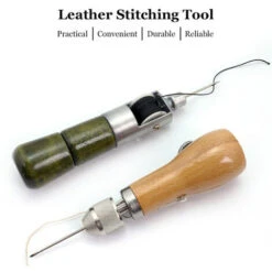 Strumento Per Cucire In Pelle Cucitrice A Mano Punteruolo Per Cucire Riparazione Per Tappezzeria Strumento Per Cucire Con 1 Filo Di Cera 2 Aghi Per Tessuto In Pelle (marrone) -Rowentus Negozio 77493579 4