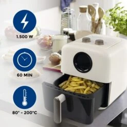 Friggitrice Ad Aria XL Grande , 5litri , 10 Programmi , Luce Interna , Display LED , Air Fryer , Senza Olio , Limos , Mobiclinic -Rowentus Negozio 78058082 3