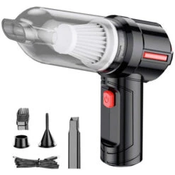 Aspirapolvere Wireless Portatile Acchiappapolvere Domestico Collettore Di Polveri Multifunzione Asciutto E Bagnato A Doppio Uso (nero, Configurazione Standard)