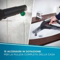 Polti Vaporetto Lecoaspira FAV80Turbo Intelligence, Pulitore AVapore E Aspirapolvere Con Filtro Ad Acqua, Per Soggetti Allergici, Funzione ECO, 6 BAR Di Potenza Vapore, 15 Accessori, Bianco/verde -Rowentus Negozio 78979972 5