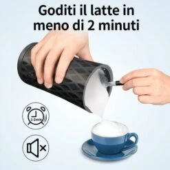 Schiumatore Latte Elettrico,Morpilot Montalatte Elettrico 4 In 1, Montalatte Silenzioso Per Macchiato Cappuccino Caffélatte Latte Freddo O Caldo Rivestimento Antiaderante -Rowentus Negozio 78981850 3