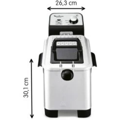 Moulinex Easy Pro 3 L-Freidora Classica, 2300 W, 2 Piani Di Cottura, Termostato Regolabile, 2 L/600 G), Colore: Argento -Rowentus Negozio 78990508 3