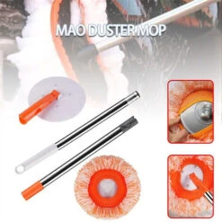 Mocio Per Pulizia Rotante Con Manico Regolabile Mocio Per Pulizia Inerte Per Detergente Per Vetri Per Pavimenti, Soffitti, Pareti Domestiche 1 Pz -Rowentus Negozio 79448641 4