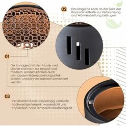 Scalda Teiera In Ceramica Scaldacandele Supporto Da Tè Con Griglia In Metallo Fornello Da Tè Scaldalatte Per Caffè Casalingo Tè Al Latte (senza Candela) READCLY -Rowentus Negozio 80961962 3