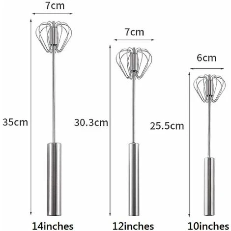 Agitatore Rotante Automatico Fruste Manuali E Fruste In Acciaio Inossidabile Frullino Per Le Uova Manuale Semiautomatico In Acciaio Inossidabile Montalatte Miscelatore Non Elettrico (12 Pollici) READC 4 Agitatore Rotante Automatico Fruste Manuali E Fruste In Acciaio Inossidabile Frullino Per Le Uova Manuale Semiautomatico In Acciaio Inossidabile Montalatte Miscelatore Non Elettrico (12 Pollici) READC - immagine 2