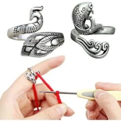 Fiocchi Da Cucito Accessori Passanti Lavorati A Maglia Fiocchi All'uncinetto Fiocchi Per Le Dita Regolabili, Stile Pavone 10 Fiocchi Da Cucito Accessori Passanti Lavorati A Maglia Fiocchi All'uncinetto Fiocchi Per Le Dita Regolabili, Stile Pavone -Rowentus Negozio 81292344 4