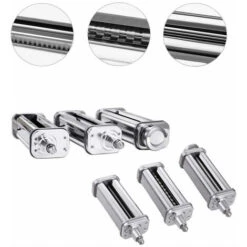 Pasta Maker Attachment Pasta Roller Cutter Parts Noodles Press Machine Compatibile Con Le Impastatrici KitchenAid Per Pasta Sfoglia (Argento) -Rowentus Negozio 81574756 3