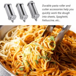 Pasta Maker Attachment Pasta Roller Cutter Parts Noodles Press Machine Compatibile Con Le Impastatrici KitchenAid Per Pasta Sfoglia (Argento) -Rowentus Negozio 81574756 5