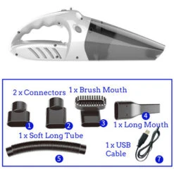 Aspirapolvere Per Auto Senza Fili 4 In 1 Da 120 W Con Ricarica USB Aspirapolvere Umido E Secco-nero -Rowentus Negozio 81888271 4