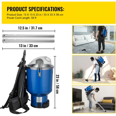 VEVOR Aspirapolvere Multiciclonico Elettrico Da 220 V 1000 W, Filtrazione HEPA Per Aspirapolvere Professionale Portata DeAria 3,26 L/S, Aspiratore A Zaino Capacita 4 L Uso Domestico E Commerciale 4 VEVOR Aspirapolvere Multiciclonico Elettrico Da 220 V 1000 W, Filtrazione HEPA Per Aspirapolvere Professionale Portata DeAria 3,26 L/S, Aspiratore A Zaino Capacita 4 L Uso Domestico E Commerciale - immagine 2