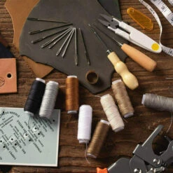 Kit Da Cucito In Pelle Da 29 Pezzi, Aghi Per Cucire, Filo, Nastro Di Misurazione, Ditale Per Cucire, Fai Da Te, Artigianato In Pelle (29 Pezzi) -Rowentus Negozio 83650862 5