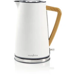 Nedis Bollitore Elettrico 1.7 L Soft Touch Bianco Ruotabile Di 360 Gradi Elemento Riscaldante Nascosto Controller Strix® Protezione Da Bollitura A Secco