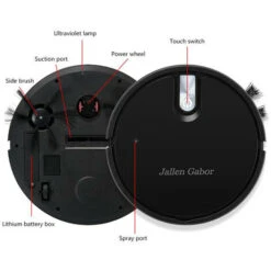 MINKUROW Robot Aspirapolvere Multifunzione 5 In 1, Aspirazione Potente E Intelligente Per Evitare Ostacoli, Pulizia Ultra Fine Per Marmo, Piastrelle In Ceramica, Pavimenti In Legno - Nero -Rowentus Negozio 85700392 3