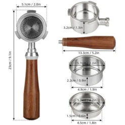 51mm Bottomless Portafilter Coffee Bottomless Compatible With DeLonghi Espresso Machine EC680 And EC685 Rosewood Handle (Filter Basket Included, Two Ears) 10 51mm Bottomless Portafilter Coffee Bottomless Compatible With DeLonghi Espresso Machine EC680 And EC685 Rosewood Handle (Filter Basket Included, Two Ears) -Rowentus Negozio 85893420 4