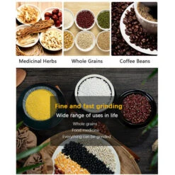 Grinder Domestico Mini Polverizzatore Elettrico Per Erbe In Acciaio Inossidabile Lama A Quattro Lame 150W Trituratore Per Caffè Ultrafine Ad Alta Potenza (Argento, Spina Europea) -Rowentus Negozio 85895292 5