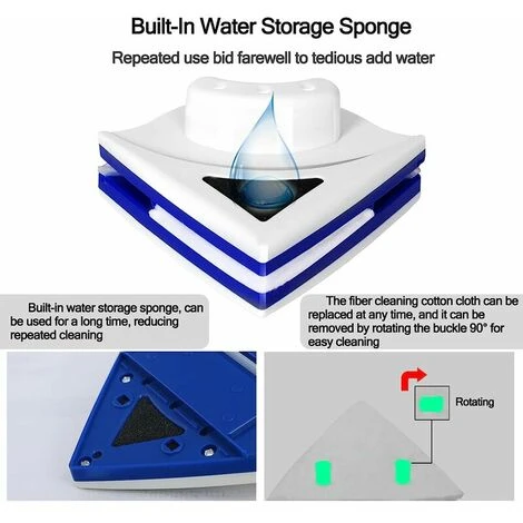 Lavavetri Magnetico Bifacciale Regolabile Magnetico Doppio Vetro Tergicristallo Aliante Facile Da Pulire Per 3-8mm 13Thirteen Glass Windows 5 Lavavetri Magnetico Bifacciale Regolabile Magnetico Doppio Vetro Tergicristallo Aliante Facile Da Pulire Per 3-8mm 13Thirteen Glass Windows - immagine 3