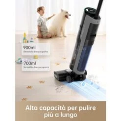 Dreame H12 Pro Aspirapolvere Lavapavimenti Senza Fili, Pulizia Bordi, Autopulente, Asciugatura Ad Aria Calda, Serbatoio Acqua 900 Ml, 35min Autonomia, Pavimenti Duri, Peli Animali Domestici -Rowentus Negozio 86327799 4