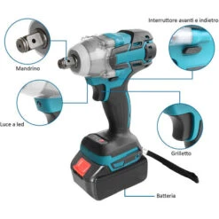 Trapano Avvitatore A Doppia Batteria Ad Impulsi Litio 20V Con Valigetta POB-280 -Rowentus Negozio 86814948 4