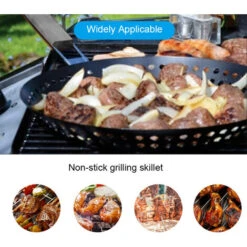 Padella Per Grigliare In Metallo Antiaderente Con Manico Pieghevole In Legno Padella Per Griglia Con Fori Manico Rimovibile Per Grill All'aperto Topper Padella Per Barbecue Per Verdure Carne Di Pesce 11 Padella Per Grigliare In Metallo Antiaderente Con Manico Pieghevole In Legno Padella Per Griglia Con Fori Manico Rimovibile Per Grill All'aperto Topper Padella Per Barbecue Per Verdure Carne Di Pesce -Rowentus Negozio 86855560 5