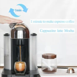 Capsule Di Caffè Riempibili In Acciaio Inossidabile Set Di Filtri Per Capsule Di Caffè Riutilizzabili Per Capsule Di Caffè Nespresso Vertuo Vertuoline GCA1 E Macchina Da Caffè Delonghi ENV150 (argento -Rowentus Negozio 86857753 4